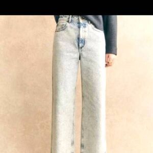 NWT Sezane Le Crop jeans in Edge blue sz 46/US 14